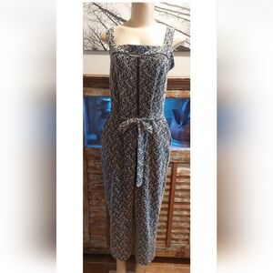 Banana Republic Women's Sleevless Dressy Pants Jumpsuit lined Floral Lace 14